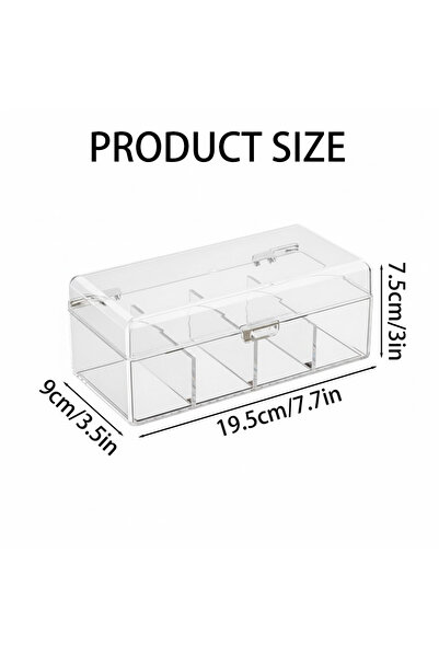 Choice 1pc 4 Compartment Lidded Storage Box Tea Bag Storage Box Food Storage ...