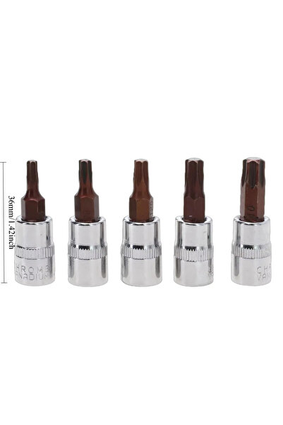 Choice 5pcs 5 Pcs Torx Screwdriver Bits 1/4 Inch Drive Socket Head Tools T15 ...