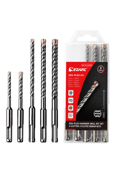 Choice Hexagonal 5Pcs Drill Bit Set EZARC Masonry Drill Bit 5PC SDS-Plus Hamm...