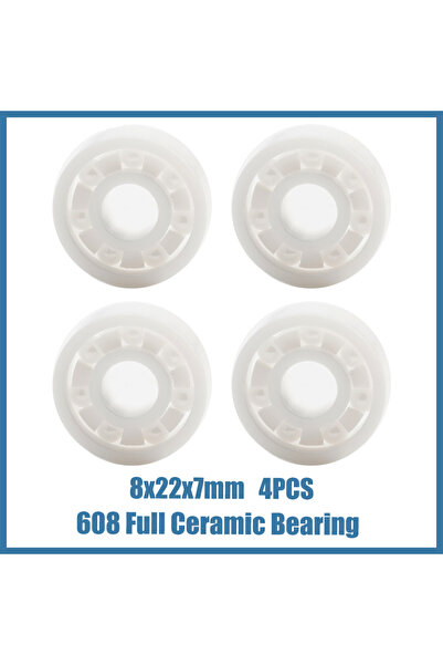 Choice FUSHI 4PCS 608 Bearings For Skateboards 8x22x7 mm Full Ceramic ZrO2 Zi...