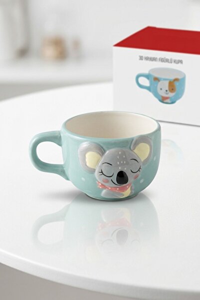 ARVALE Ceramic Mug with 3D Embossed Koala Figure - Aesthetic Polka Dot Coffee...