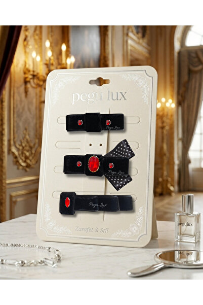 pegu baby collection Set de 3 agrafe de păr din catifea, mici, mini, luxoase,...