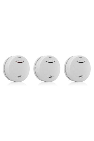 Smartwares Set 3 Detectoare Fum Senzor Optic Baterie 10 Ani, Fara Schimbare B...