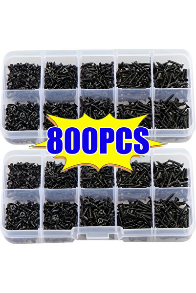 Choice 800-piece M2 self-tapping screw set in various sizes and styles - appl...