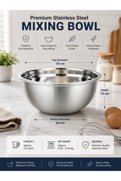 Generic BakeEase Prep Stainless Bowl