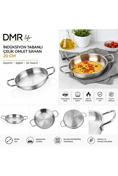 Demir Çeyiz مقلاة أومليت فولاذية من DMR life Esenso موديل Induction Base مقاس...