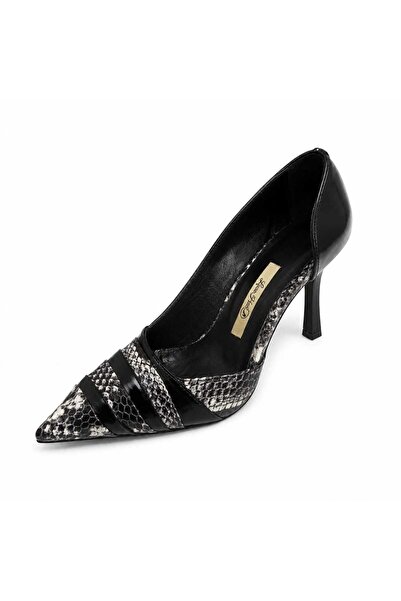 Luxe Heel İnce Topuk Sivri Burun Dekoliteli Deri Stiletto Ayakkabı