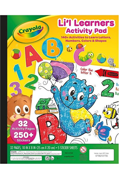 Crayola Lil’ Learners Activity Pad – 32 Coloring & Learning Pages with 250+ S...