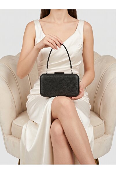 Biçanta Black Anti-Scratch Matte Leather Women's Evening Dress Bag Wedding En...