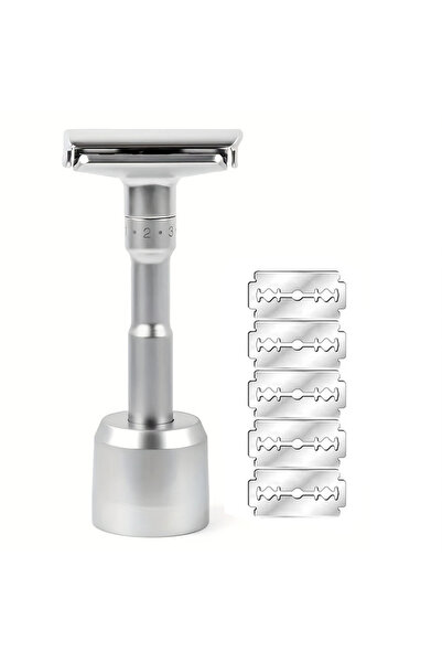 Choice1 with base Men's Manual Rotary Shaver - Stainless Steel Double-Sided B...