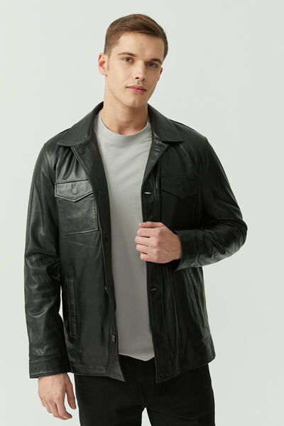 PAULMARK Regular Leather Coat