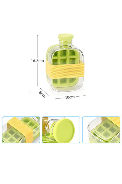 choice2 green Silicone One-click Ice Mold Bottle Cooler Cup with Straw Ice Cu...