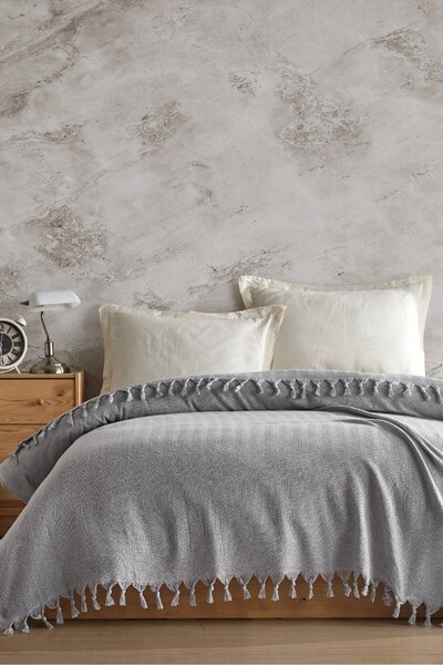 FARİKA Double Pique Size: 200 X 220 Cm Light Grey