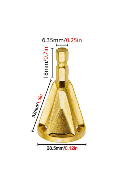 Choice1 Gold-Hexagonal 1PC Deburring External Chamfer Tool Stainless Steel Re...