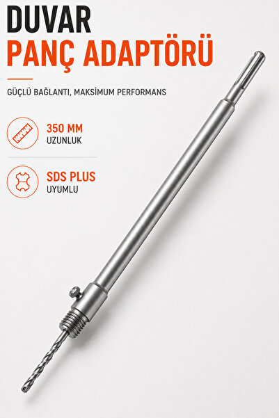 Badem10 SDS Plus Beton Panç Adaptörü 24x350 mm Profesyonel Ağır Duvar Delme P...