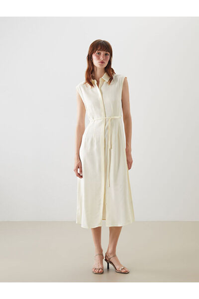 LC Waikiki I Beli Belted Pleated Shirt Dress from Freezen Store