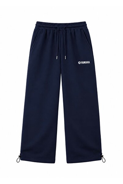 zaee Pantaloni de trening largi, ajustabili, cu broderie Yamaha