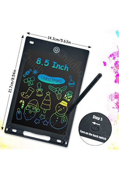 Choice لوح كتابة إلكتروني أسود مقاس 8.5 بوصة، جهاز لوحي للرسم بشاشة LCD، لوحة...