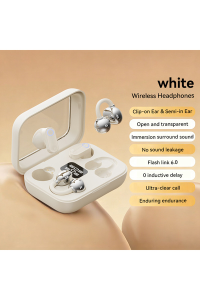 Choice1 White Twin Earphone Open In-ear Type HIFI Bass 2in1 Low-Latency Game ...