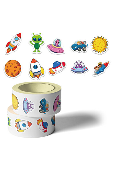 Choice 500PCS 500pcs Cartoon Space Rocket Alien Roll Stickers Decals For Lapt...