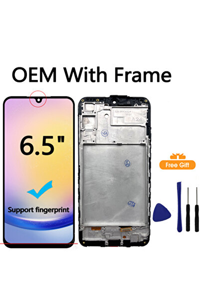 Choice3 شاشة AMOLED جديدة مقاس 6.5 بوصة مع إطار لهاتف A24 4G، شاشة LCD تعمل ب...