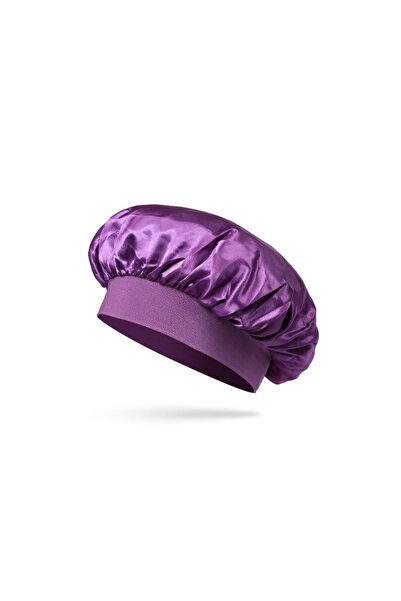Choice5 PURPLE Silk Satin Bonnet for Sleeping Large Wide Soft Band Sleep Cap ...