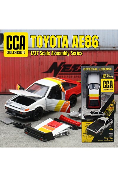 Choice نموذج سيارة سباق تويوتا AE86 سبرينتر تروينو باللون الأبيض بمقياس 1/37،...
