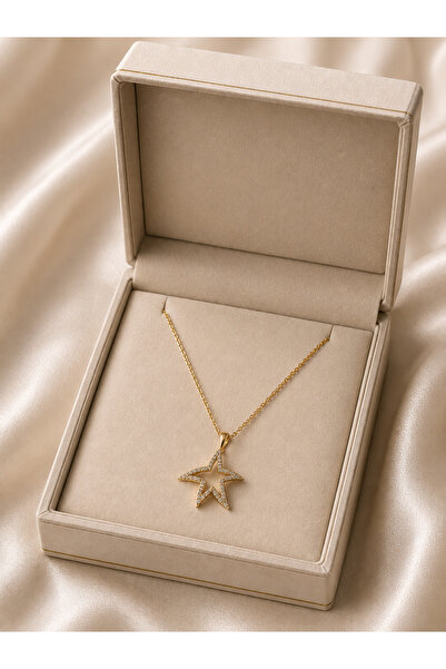 Yağmur Women's Star Necklace Zircon Stone Sparkling Glitter Accessories Jewel...