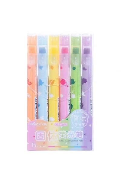 Choice 6 color 6 Colors Fruit scented Highlighter Solid rotating retractable ...