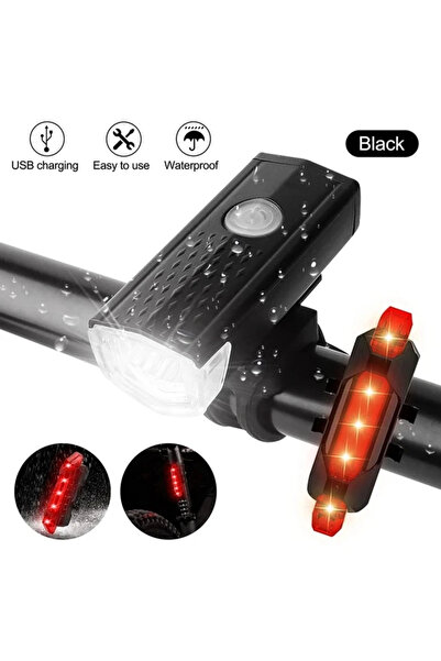 Choice3 1pcs Bike Light Set Bicycle Headlight Taillight Rechargeable Front an...