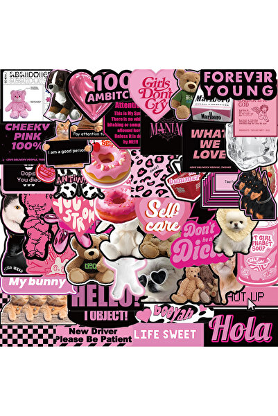 Choice 55pcs 55PCS Pink Black Style Cool Cartoon Graffiti Stickers Phone Guit...