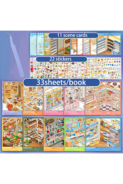 Choice S30674-A Mr.Paper كتاب ملصقات ديوراما مشهد مصغر 8.0، كتاب واحد + ملقط ...