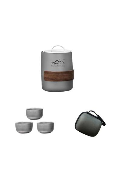Choice 01 Outdoor Camping Titanium Purification Chinese Tea Set With 3 Cups T...