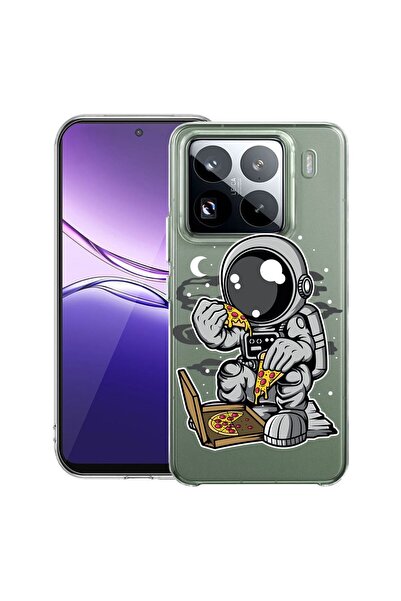 bestcase Прозрачен тънък силиконов калъф, съвместим с Xiaomi 15 Pro, Астронав...