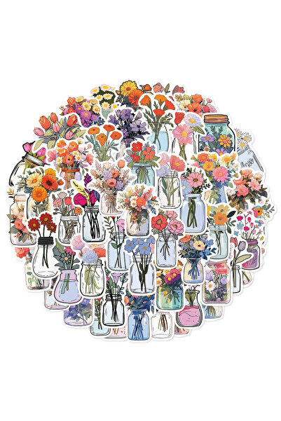 Choice 50PCS 50PCS Vase Bottle Flower Graffiti Stickers DIY Manual Scrap Book...