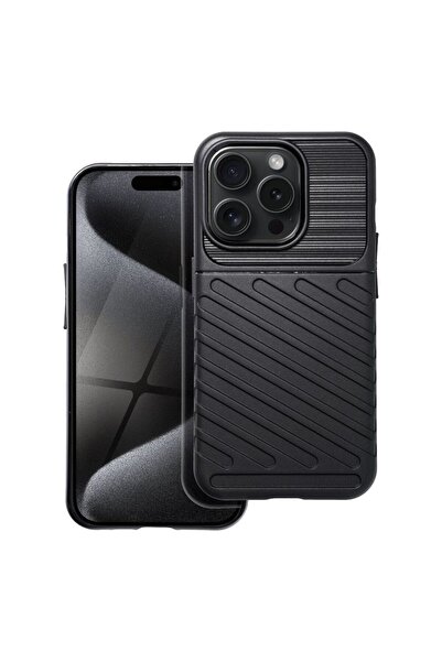 OEM Θήκη Κινητού Thunder Case Flexible Tough Rugged Apple iPhone 15 Pro Μαύρο