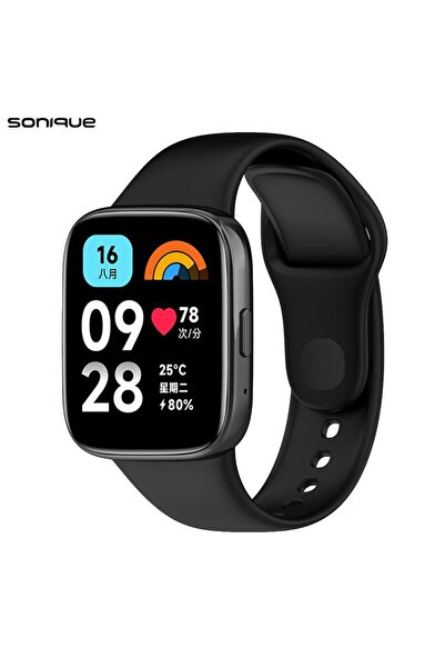 Sonique Λουράκι Σιλικόνης Color για Xiaomi Redmi Watch 3 Active Μαύρο