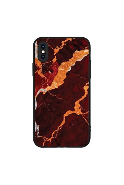 Sonique Θήκη Marble Series για Apple iPhone X / iPhone XS Κόκκινο