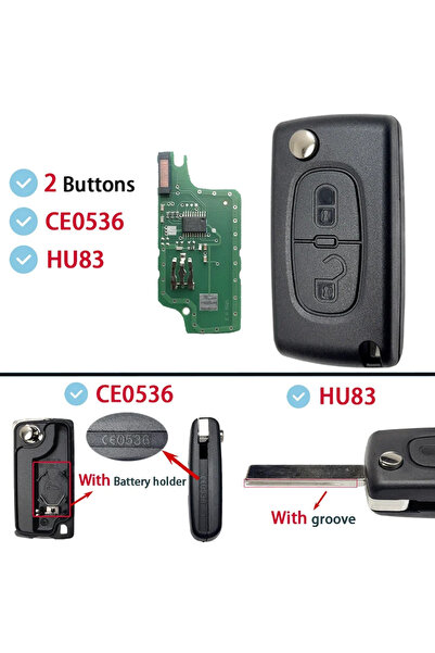 Choice41 جهاز ASK لسيتروين 2 Btns-0536-HU83 YOCASTY ASK FSK لبيجو 207 307 308...
