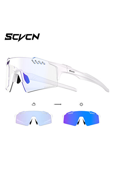 Choice16 Photochromic BLUE-04 SCVCN Photochromic Hiking Eyewear Fashion Rimle...