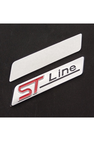 choice2 ملصق شعار STLine ثلاثي الأبعاد معدني بلون فضي مطفي لجناح السيارة الخل...