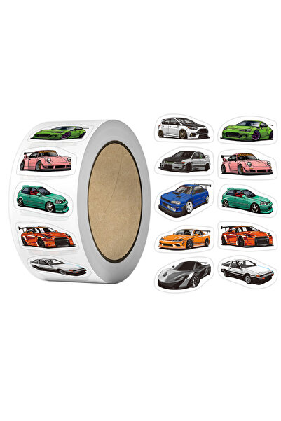 Choice H0853-1inch 500 قطعة ملصقات سيارات رياضية صغيرة للأطفال، ملصقات مركبات...