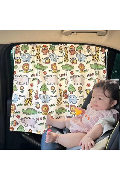 Choice 04 1pcs Car Window Shades For Baby Cartoon Pattern Suction Cup Curtain...