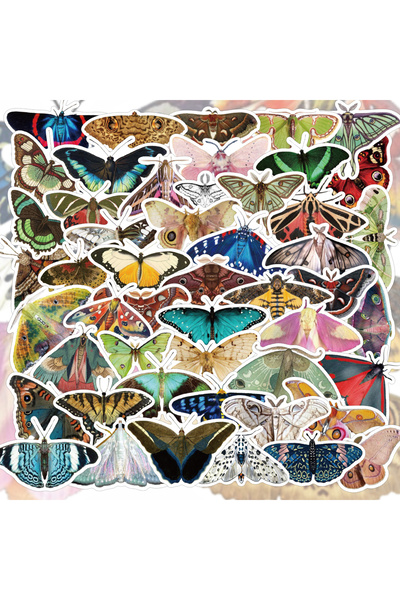 Choice 50PCS 50PCS Beautiful Cartoon Retro Moth Graffiti Sticker Scrapbooking...