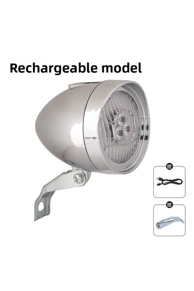 choice2 Charging silver Bike Headlights Mountain Bike USB Charging Retro Head...