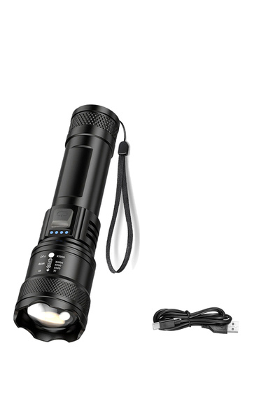choice2 1 قطعة مصباح يدوي LED فائق السطوع من النوع C قابل لإعادة الشحن طويل ا...