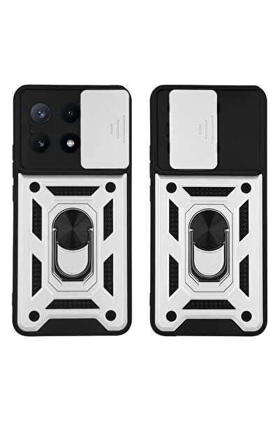 Sonique Θήκη Ring Armor CamPro για Xiaomi Poco X6 Pro 5G Ασημί