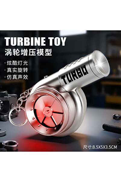 choice2 silver With Sound Turbo Key Chain Car Keyring Glowing Turbocharging P...