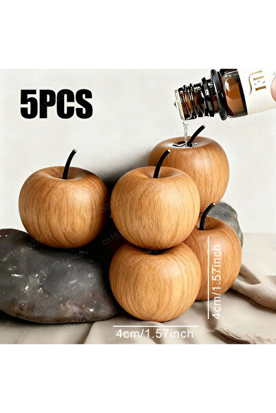 Choice4 White Apple-5PCS Natural Wood Aroma Diffuser Car Home Office Tabletop...