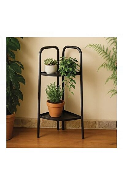 OEM Suport Metalic de Colt pentru Flori, 2 niveluri, 33x21x65 cm, pentru ghiv...
